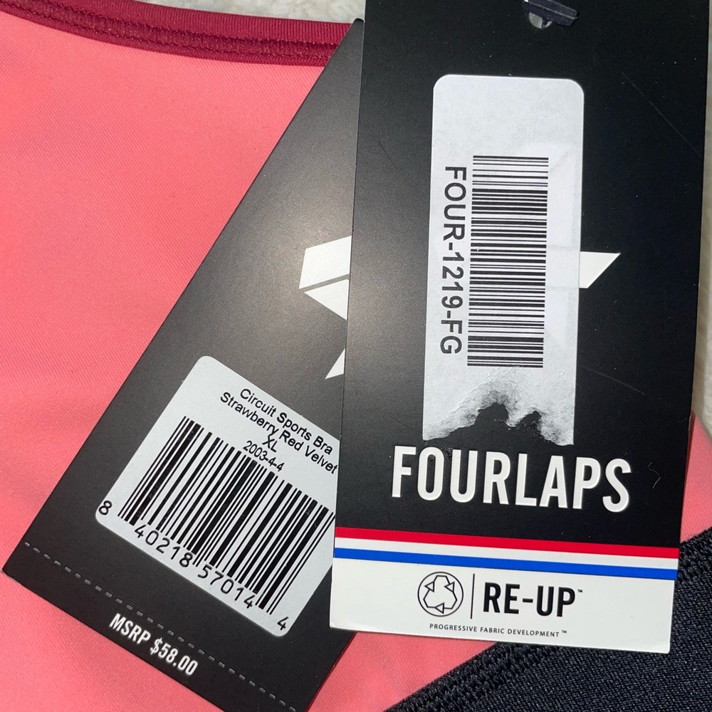 Fourlaps Circuit Sports Bra in Strawberry/Red Velvet - Picture 5 of 6